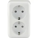 Unitec Doppelsteckdose STANDARD Aufputz Weiß 2 St.