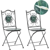 Beliani Cozzana Gartenstuhl 40 x 40 x 90 cm grün/schwarz 2 St.