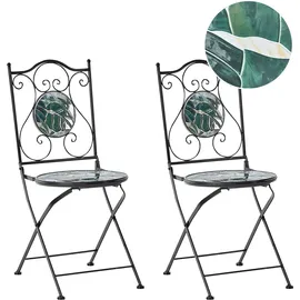 Beliani Cozzana Gartenstuhl 40 x 40 x 90 cm grün/schwarz 2 St.
