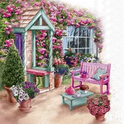 Serviette Garden View 20tlg. Papier Rosa