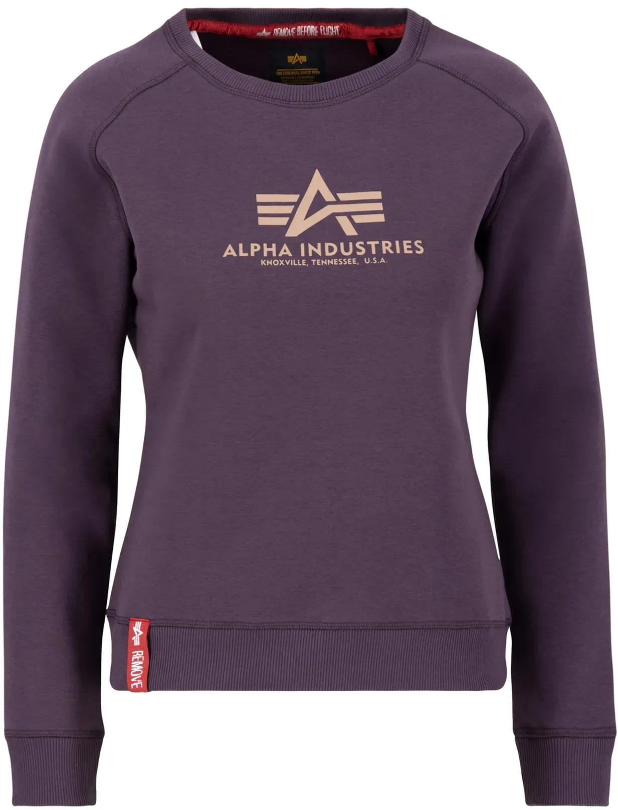 Sweater ALPHA INDUSTRIES "Alpha Industries Women - Sweatshirts New Basic Wmn" Gr. XS, lila (plum) Damen Sweatshirts