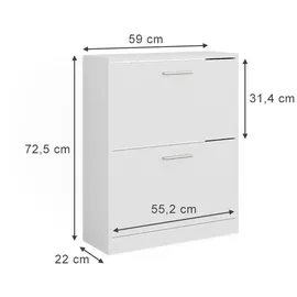 Vicco Gizmo 59 x 73 x 22 cm 2 Fächer, 2 Schubladen weiß