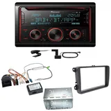 Pioneer FH-S820DAB DAB+ Bluetooth USB Einbauset für Tiguan Amarok Caddy Jetta