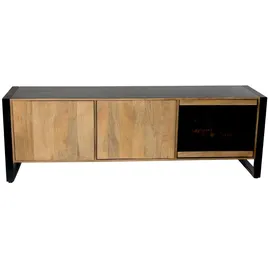 deluke LIV TV-Lowboard 60x47x180cm Schwarz Mangoholz