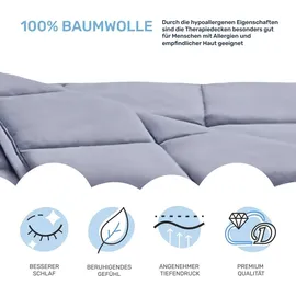 DAILYDREAM Gewichtsdecke für Erwachsene aus 100% Baumwolle, Edition"Grau"
