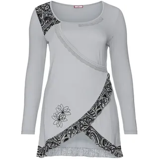 Shirt in Wickel-Optik - grau - 40/42