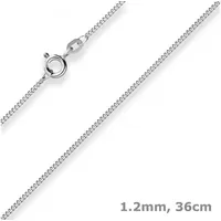 Schmuck Krone Goldkette 1,2mm Panzerkette aus 585 Weißgold 36cm, Gold 585 silberfarben