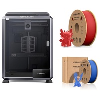 Creality K1C 3D Drucker, mit 2kg Creality Hyper PLA Filament--(Rot+Blau)