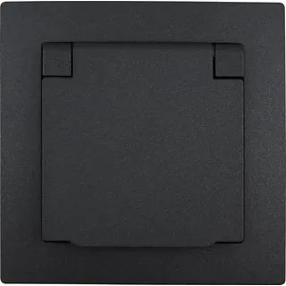 McPower Schutzkontakt-Steckdose McPower FLAIR 250V~/16A, UP, Klappdeckel, IP44, anthrazit, matt