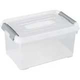 Curver 243803 Aufbewahrungsbox HANDY stapelbar (L x B x H) 294 x 194 x 150 mm Transparent, Silber 1