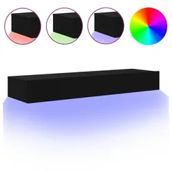 vidaXL TV-Schränke mit LED-Leuchten 2 Stk. Schwarz 60x35x15,5 cm
