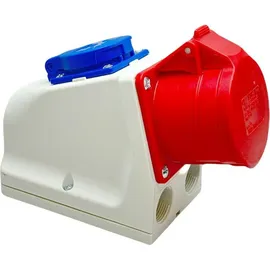 Kopp Klappdeckelsteckdose 3 St. Grau-Rot-Blau