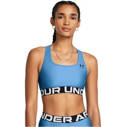 UNDER ARMOUR HeatGear Armour Mid Support Sport-BH Damen 444 - viral blue/black S