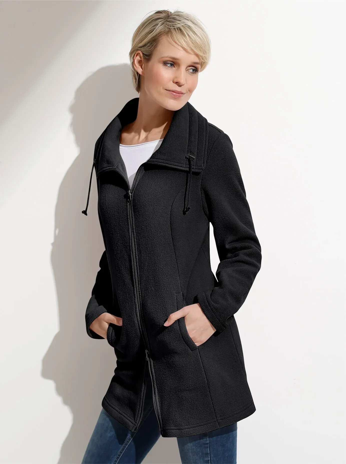 Fleecejacke CLASSIC BASICS, Damen, Gr. 42, schwarz, 100% Polyester, unifarben, Jacken Fleecejacke