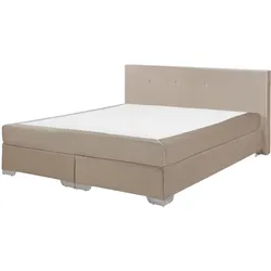 Boxspringbett Samtstoff CONSUL 180 x 200 cm Hellbeige