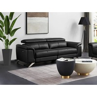 Relaxsofa 3-Sitzer elektrisch - Rindsleder - Schwarz - BREYT II