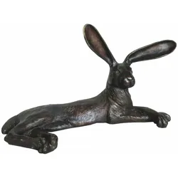 Casa Padrino Bronze Deko Skulptur Hase 62 cm - Bronze Garten Figur