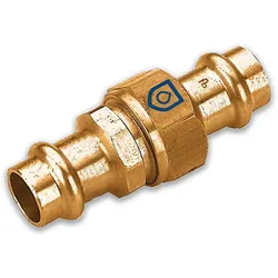 Rotguss Pressfitting, Rohrverschraubung flachdichtend - ixi, DVGW, V Kontur (Ausführung: 35 mm)