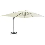 vidaXL Ampelschirm mit Aluminium-Mast 400 x 300 cm Sandweiß