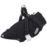 vidaXL Hundemantel mit Geschirr Wasserdicht Reflektierend Schwarz L36