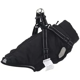 vidaXL Hundemantel mit Geschirr Wasserdicht Reflektierend Schwarz L36
