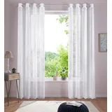 Home Affaire Gardine »Adele«, (1 St.), transparent, mit floraler Stickerei, Voile Home affaire weiß cm