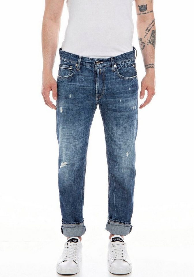 Replay Straight-Jeans Groover blau 28