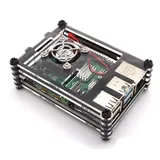 BerryBase Gehäuse für Raspberry Pi 4 mit Lüfter, stackable, transparent/schwarz
