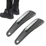 2 Stück Mini Schuhlöffel Klein Kunststoff,Kurz Schuhanzieher Plastik Shoe Horn Schwarz,15.5cm Kleiner Schuhlöffel mit Wandhalterung Für Männer Frauen