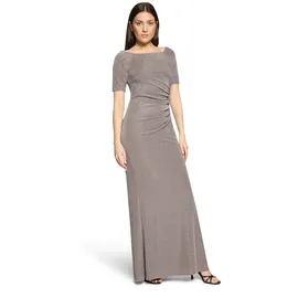 Vera Mont Abendkleid Glitzer-Look Taupe/Silver 40