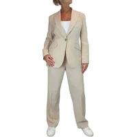 Paulo Due 2-Teiliger Hosenanzug Für Damen, Komplett Gefüttert, Blazer, Jacke Und Hosenanzug Für Büro, Business Beige 34-46 (36) - 36
