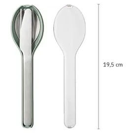 Mepal - Besteck 3-teiliges Set Ellipse - Besteck-Set für unterwegs - Besteht aus einem Messer, Gabel & Löffel - Besteck-Set mit Reiseetui - Edelstahl - Vivid Mauve