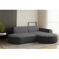 Fun Möbel Ecksofa Designersofa BONDY in Stoff Neve Dunkelgrau
