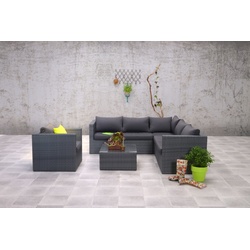 Garden Impressions MONTANA Polyrattan Ecklounge Gartenmöbel Sitzgruppe grau