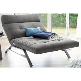 KAWOLA Relaxliege AMERIVA Polyester 120 x 110 x 158 cm Grau mit Kissen und Kopfteil