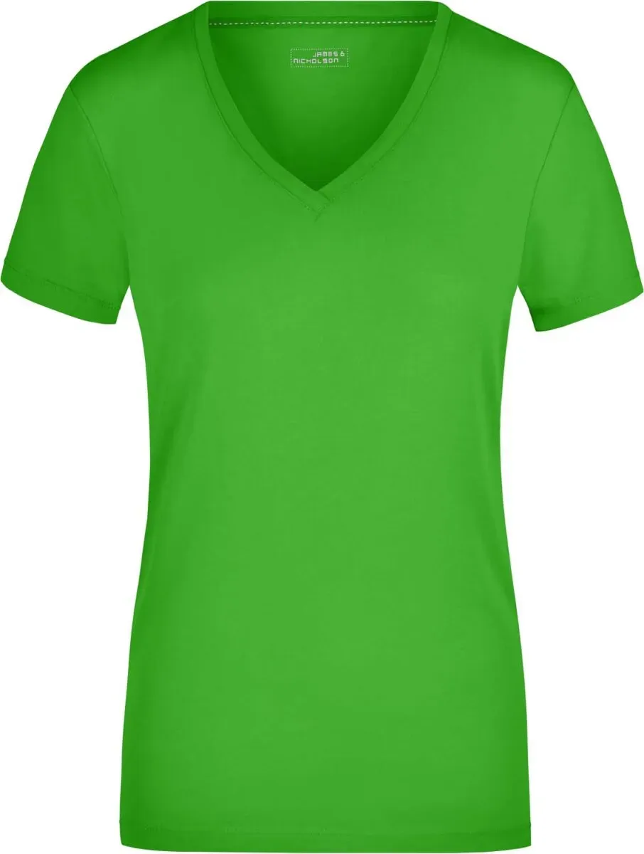 James & Nicholson Damen Stretch V-Ausschnitt T-Shirt JN928 lime green M