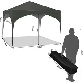 Woltu Faltpavillon 3 x 3 m Grau