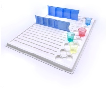 Medikamenten-Tablett für 19 Dispenser und 19 Medizinbecher EDHA10582  , 1 Tablett - Maße: 44 cm x 34 cm, Farbe: weiß