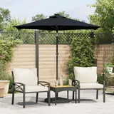 vidaXL Sonnenschirm 225 x 225 cm Schwarz