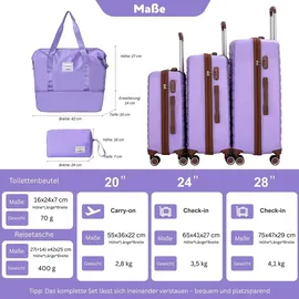 TRAVELHOUSE Ascona Koffer-Set 5-tlg. lila