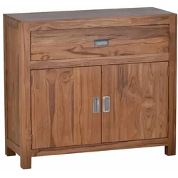 Bad Kommode 2 Türen / 1 Schublade Massivholz Teak