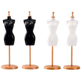 LEEQ 4pcs Schneiderpuppe Weibliche - Puppenkleid Form Schneiderbüste Damenbüste Schaufensterpuppe Puppenkleid Displayhalter Mannequin Modell Puppenständer für DIY Puppenhaus Deko