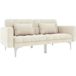 vidaXL Schlafsofa Creme Stoff