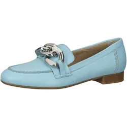ILC Hilart Damen Echtleder-Slipper Loafer Sommer-Schuhe Schlupf-Schuhe C45-8502 -11 Blau - 37