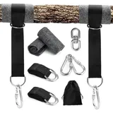 Ahlsen - Hängemattengurt, 1,5 m Baumschaukelgurt, mit 2 D-Ringen, Karabinern und Schutzpolsterung für Bäume, Hängemattenbaumbefestigung, für