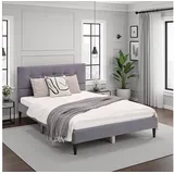 Homestyle4u Polsterbett 120 x 200 cm Grau