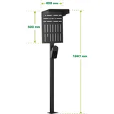 InLine InLine® Universal Wallbox-Standfuß XL mit EV-Ladekabel Halterung, schwarz