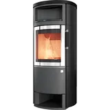 Kaminofen HARK 44-5.3 GT FlameKat 8 kW - Ofenkacheln: Opak-Schwarz Carbonoptik - Korpus: titan/verchromt