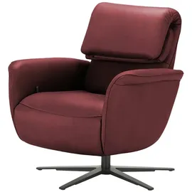 Hukla Relaxsessel Yuna Leder 78 x 88 x 82 cm Rot mit Relax-Funktion