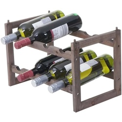Weinregal MCW-B58, Flaschenregal Weinständer Weinhalter, Tanne 2 Böden ~ 1 Stück
